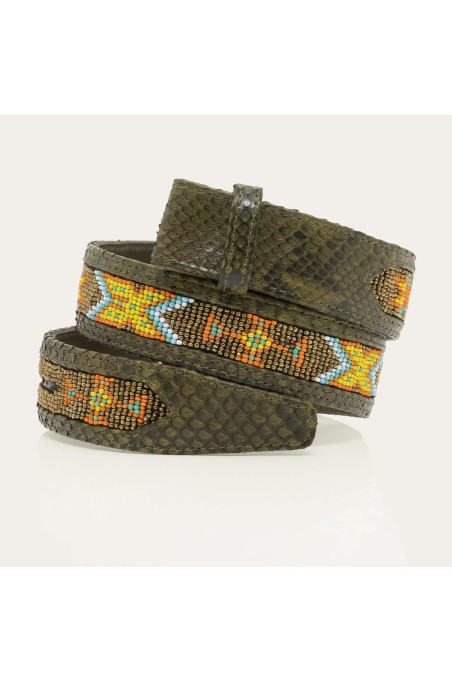 Ceinture Python et perles - Claris Virot