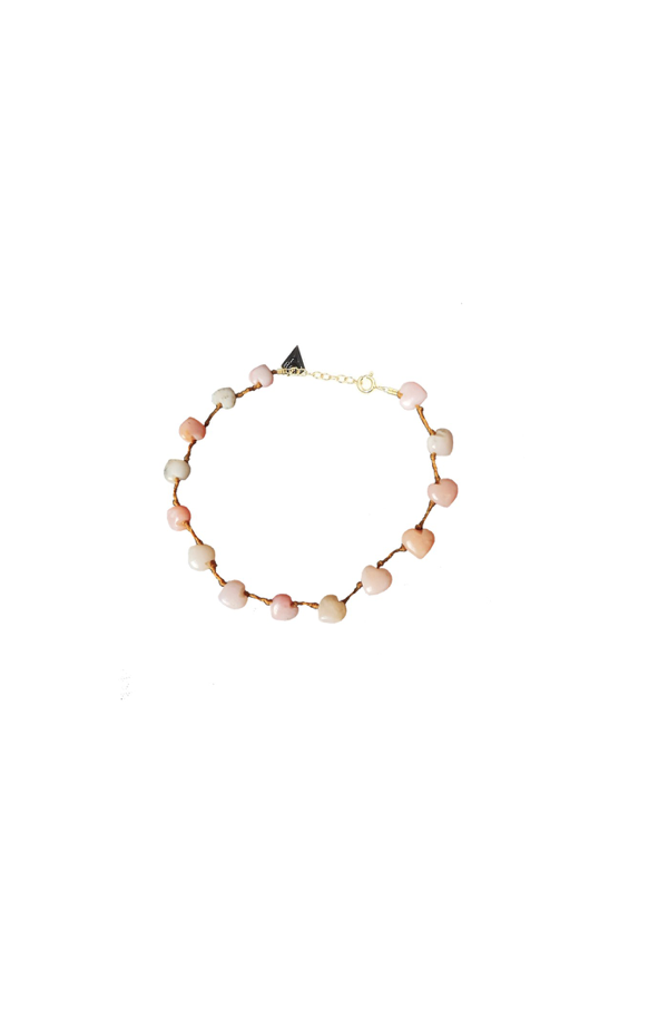 Bracelet Coeur en Opale rose - Mon Précieux Gem